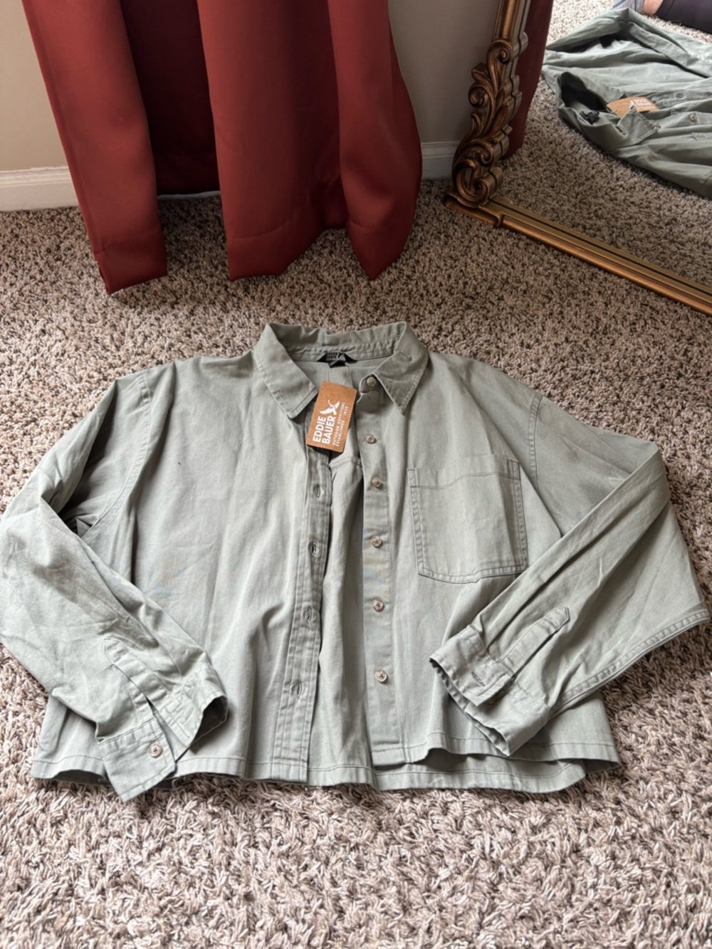 Eddie Bauer Cropped Utility Jacket in Sage